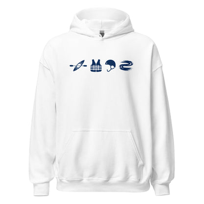 A Day Well Spent Kayaking, Whitewater Graphic Hoodie - Inken Image