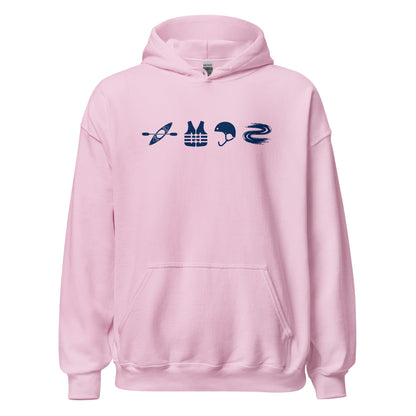 A Day Well Spent Kayaking, Whitewater Graphic Hoodie - Inken Image