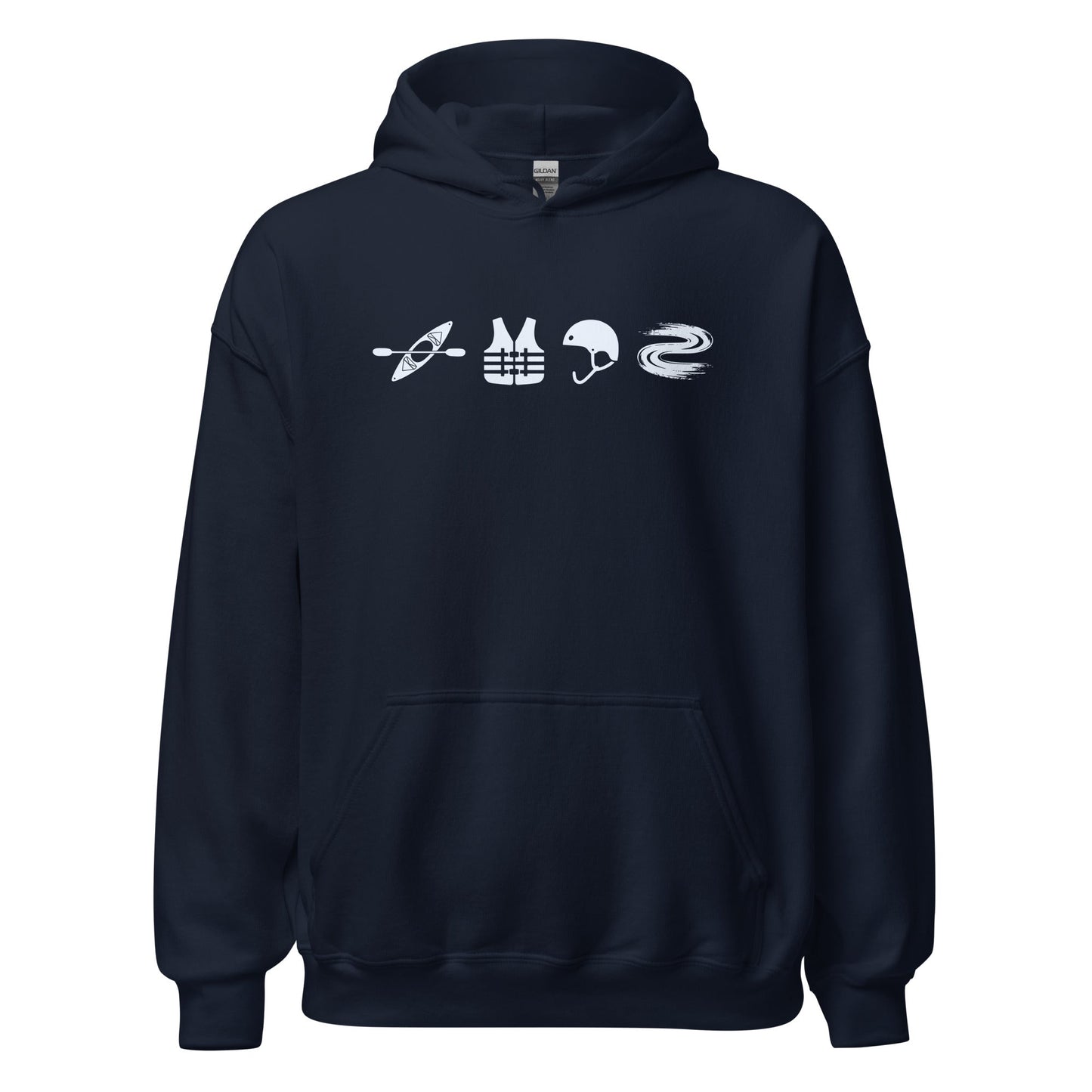A Day Well Spent Kayaking, Whitewater Graphic Hoodie - Inken Image