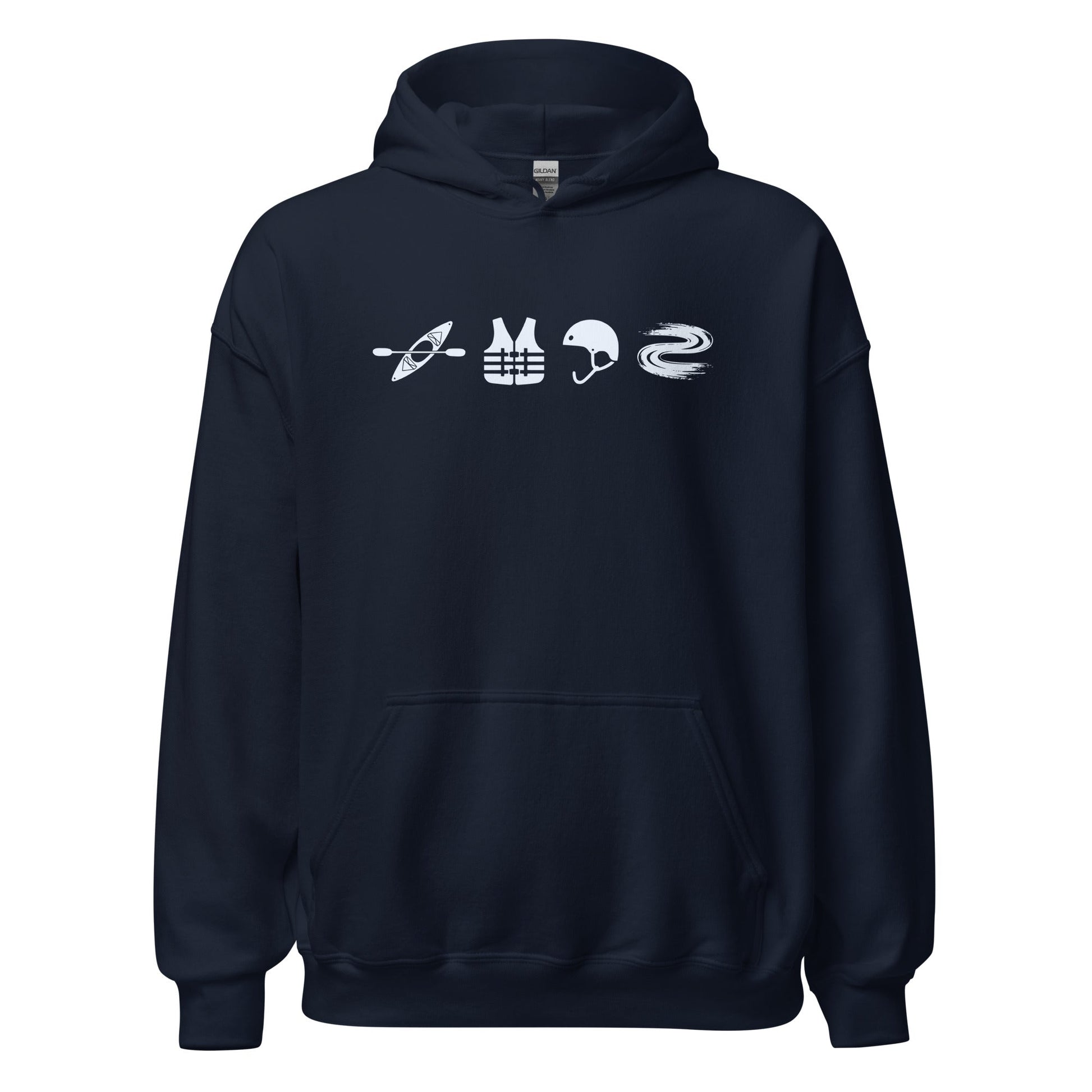 A Day Well Spent Kayaking, Whitewater Graphic Hoodie - Inken Image