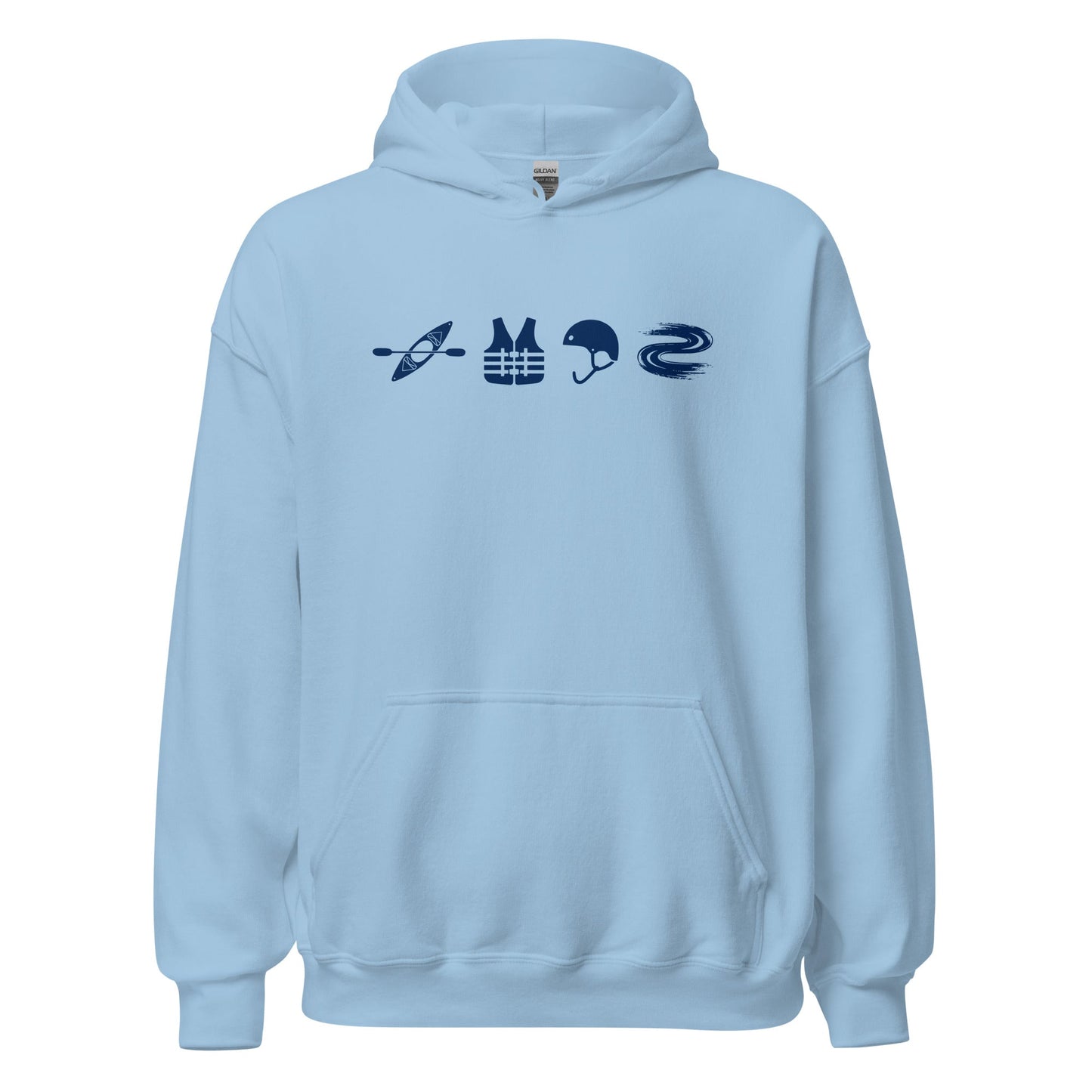 A Day Well Spent Kayaking, Whitewater Graphic Hoodie - Inken Image