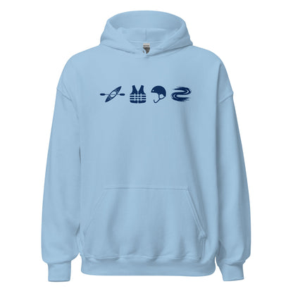 A Day Well Spent Kayaking, Whitewater Graphic Hoodie - Inken Image