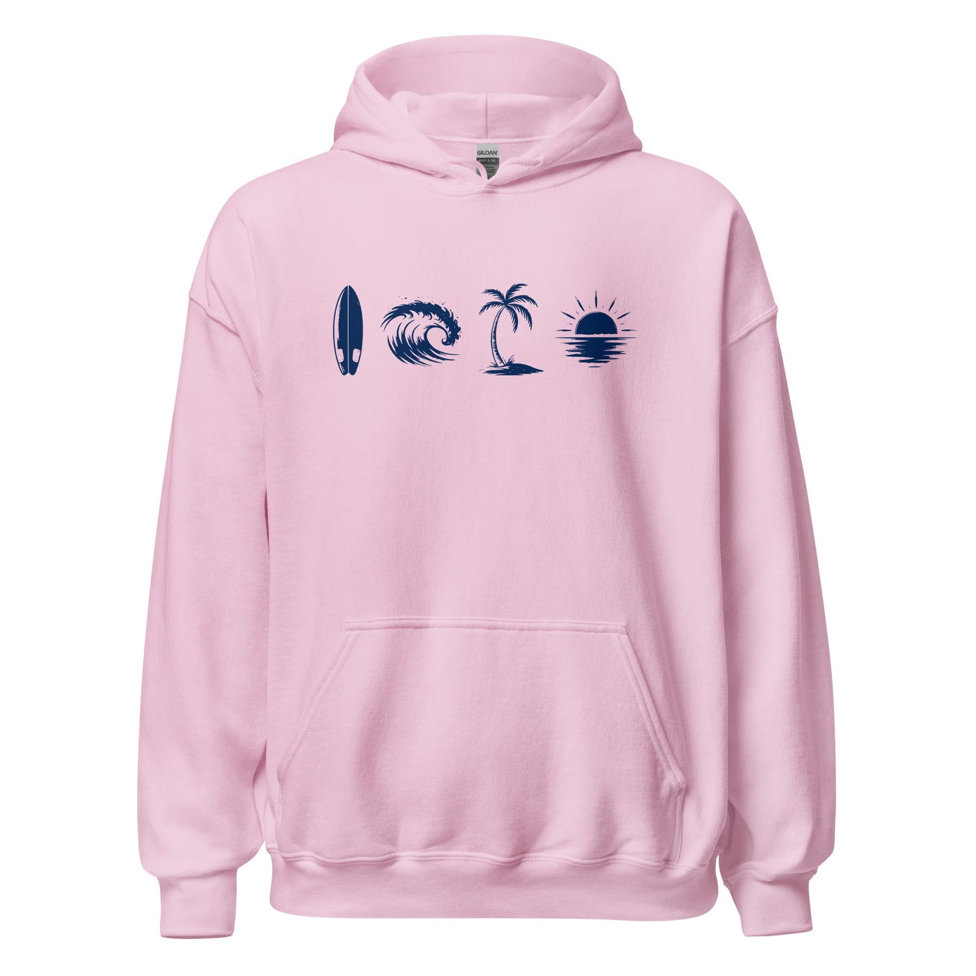 A Day Well Spent Surfing, Beach Graphic Hoodie - Inken Image