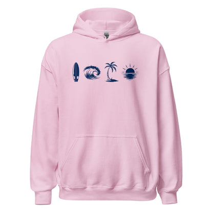 A Day Well Spent Surfing, Beach Graphic Hoodie - Inken Image