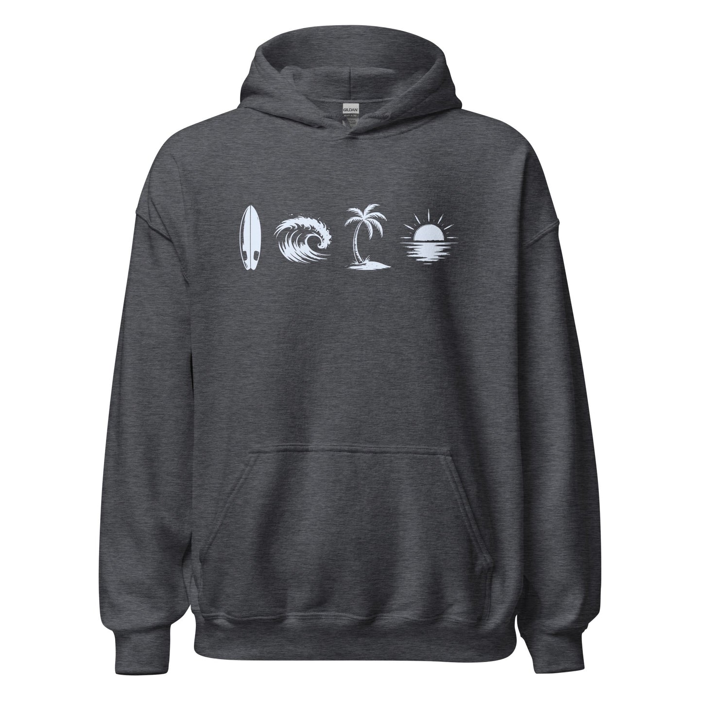 A Day Well Spent Surfing, Beach Graphic Hoodie - Inken Image