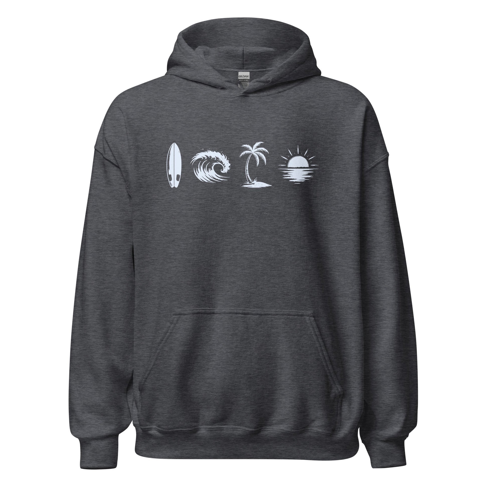 A Day Well Spent Surfing, Beach Graphic Hoodie - Inken Image