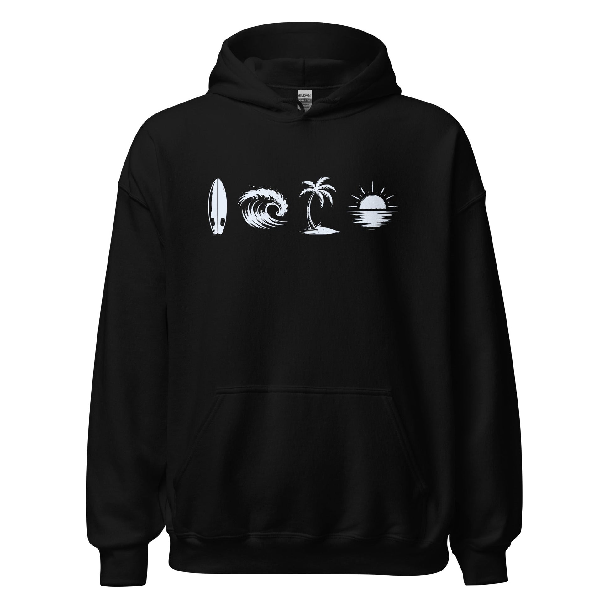 A Day Well Spent Surfing, Beach Graphic Hoodie - Inken Image