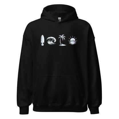 A Day Well Spent Surfing, Beach Graphic Hoodie - Inken Image