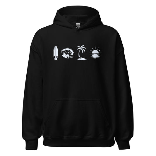 A Day Well Spent Surfing, Beach Graphic Hoodie - Inken Image