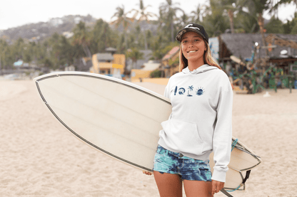 A Day Well Spent Surfing, Beach Graphic Hoodie - Inken Image
