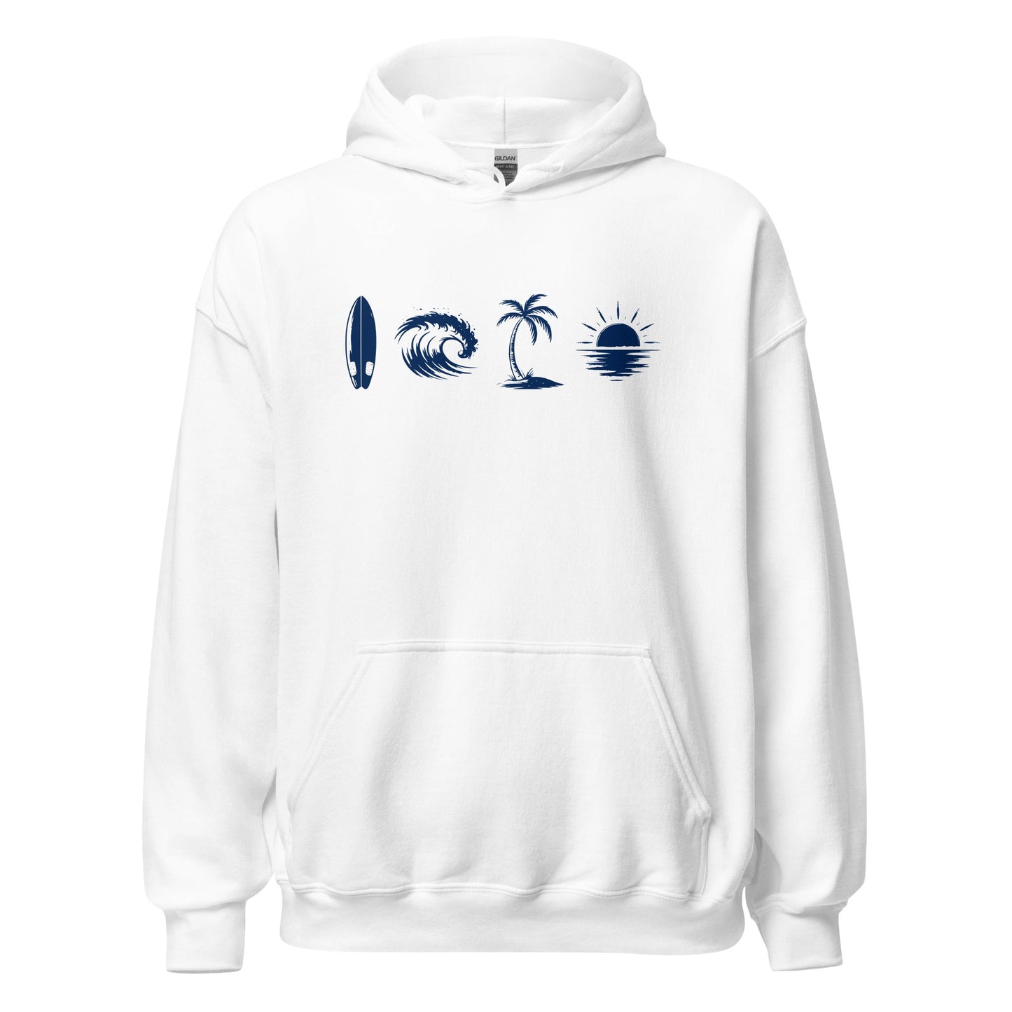 A Day Well Spent Surfing, Beach Graphic Hoodie - Inken Image