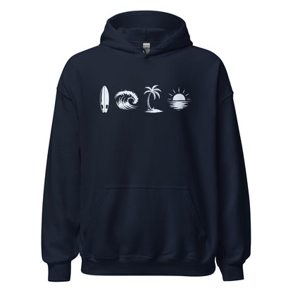 A Day Well Spent Surfing, Beach Graphic Hoodie - Inken Image