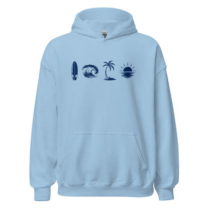 A Day Well Spent Surfing, Beach Graphic Hoodie - Inken Image