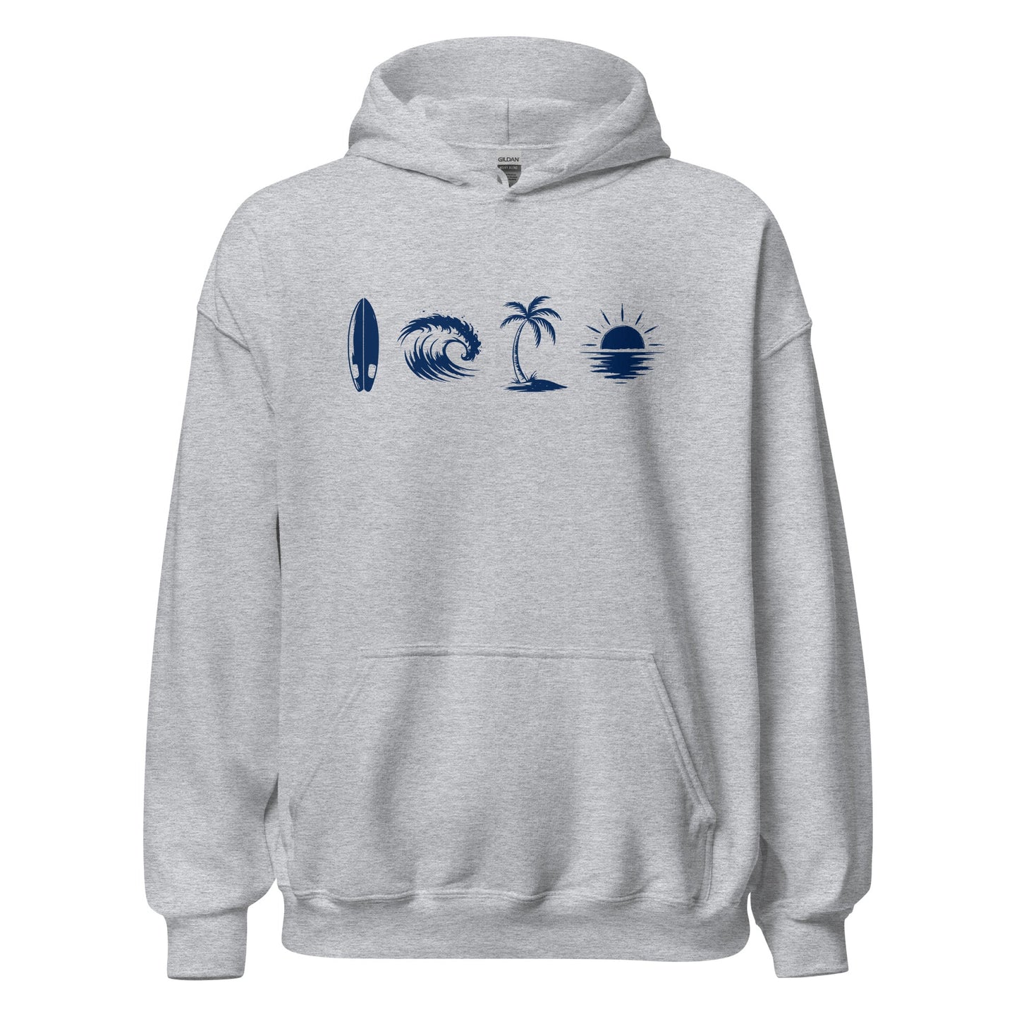 A Day Well Spent Surfing, Beach Graphic Hoodie - Inken Image