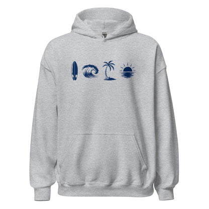 A Day Well Spent Surfing, Beach Graphic Hoodie - Inken Image