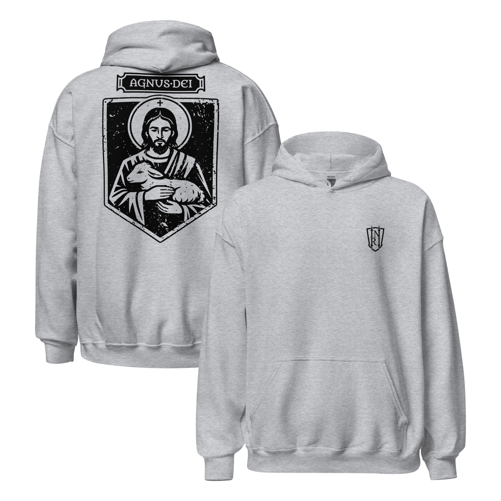 Agnus Dei, Lamb of God Christ Icon Graphic Hoodie - Inken Image