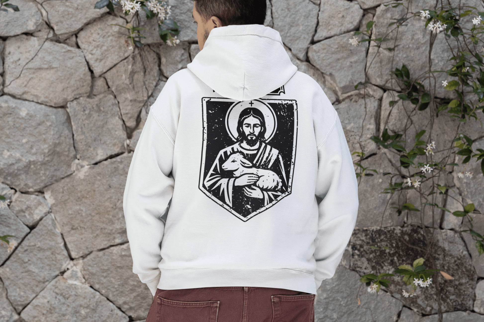 Agnus Dei, Lamb of God Christ Icon Graphic Hoodie - Inken Image