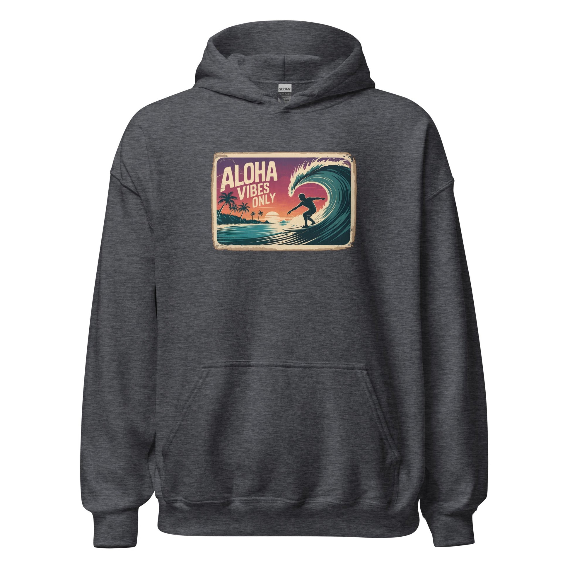 Aloha Vibes Only Vintage Surf Graphic Hoodie - Inken Image
