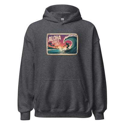 Aloha Vibes Only Vintage Surf Graphic Hoodie - Inken Image
