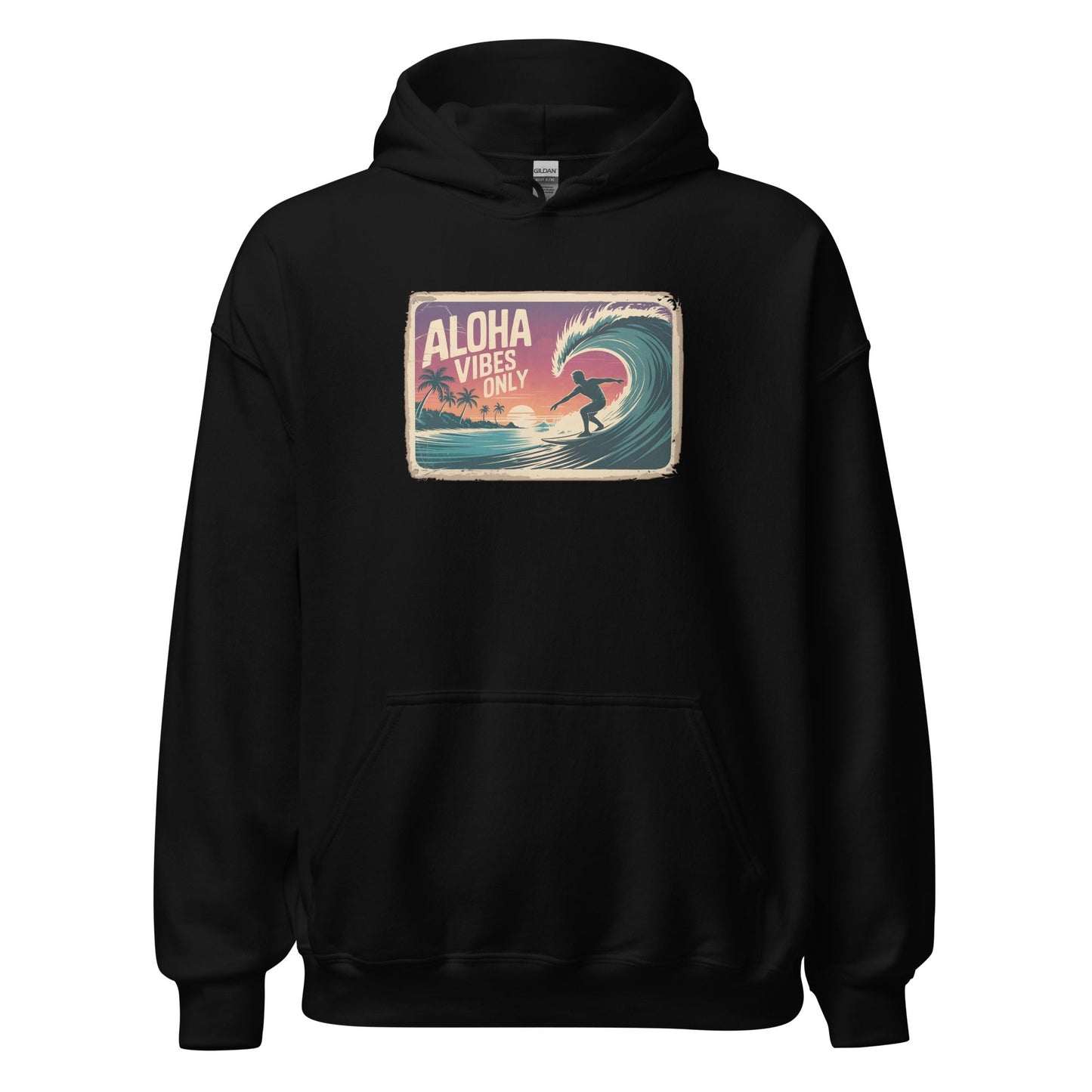 Aloha Vibes Only Vintage Surf Graphic Hoodie - Inken Image