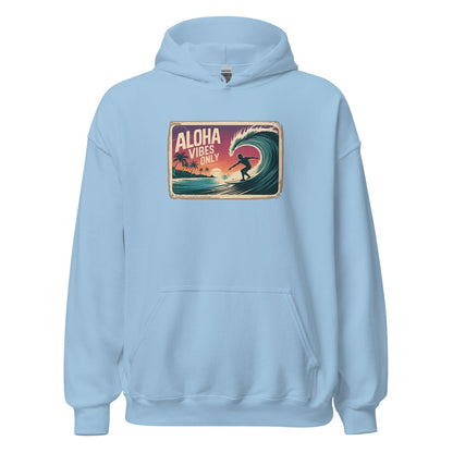 Aloha Vibes Only Vintage Surf Graphic Hoodie - Inken Image