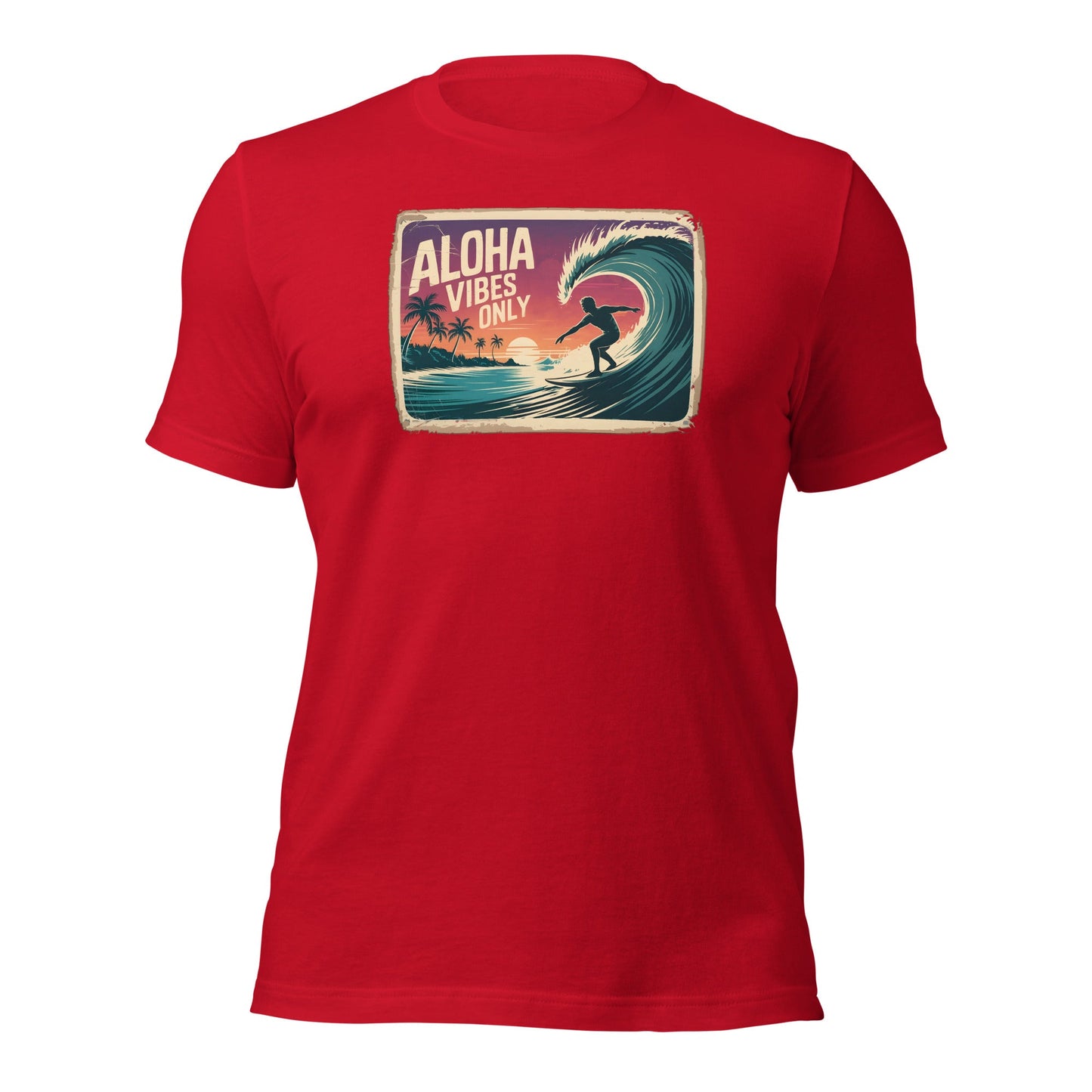 Aloha Vibes Only Vintage Surf Graphic T-Shirt - Inken Image