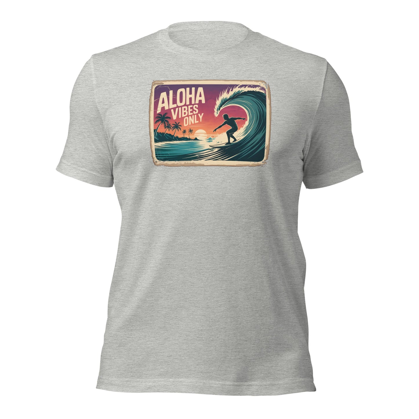 Aloha Vibes Only Vintage Surf Graphic T-Shirt - Inken Image