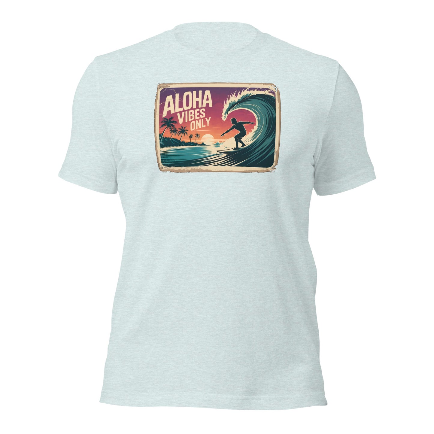 Aloha Vibes Only Vintage Surf Graphic T-Shirt - Inken Image