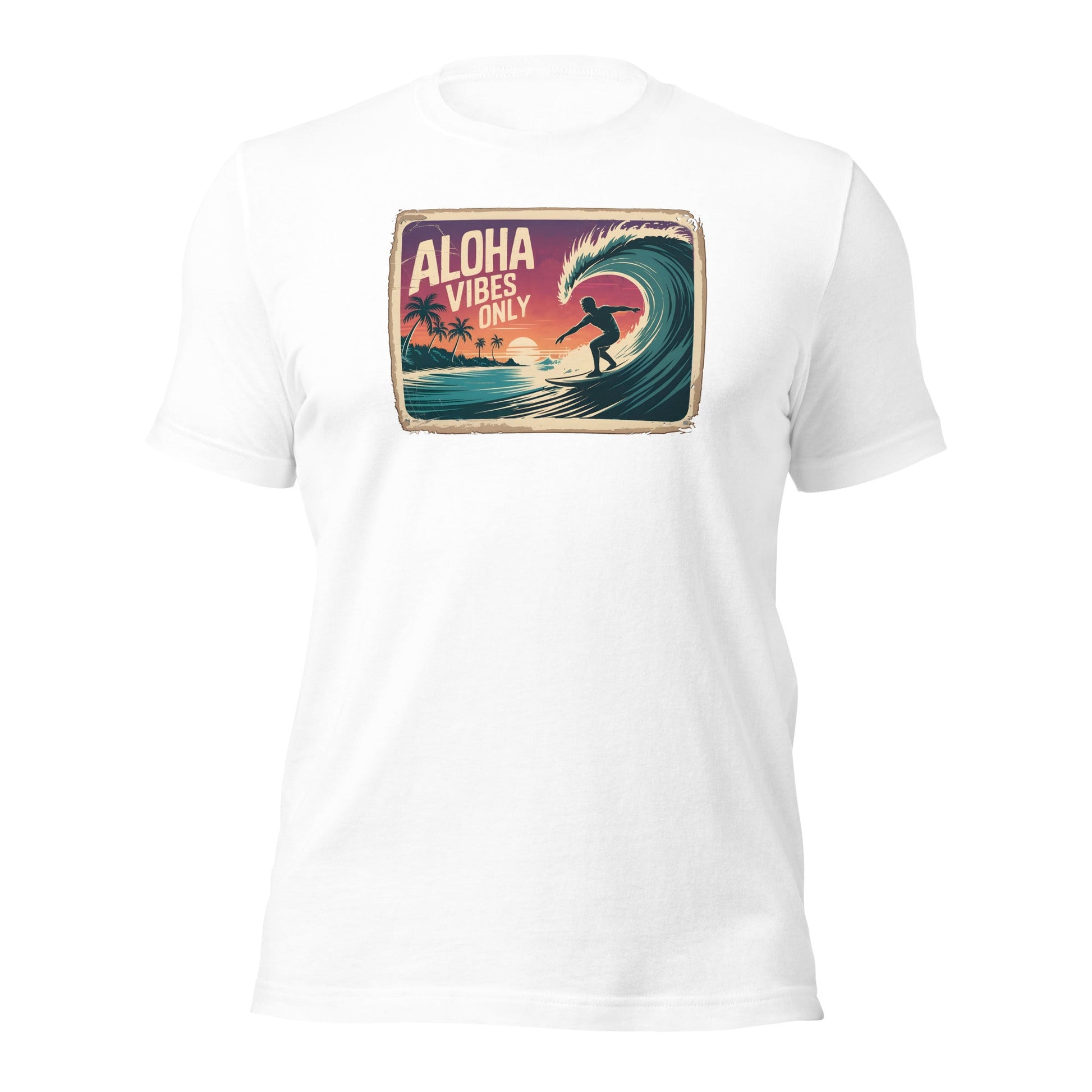 Aloha Vibes Only Vintage Surf Graphic T-Shirt - Inken Image