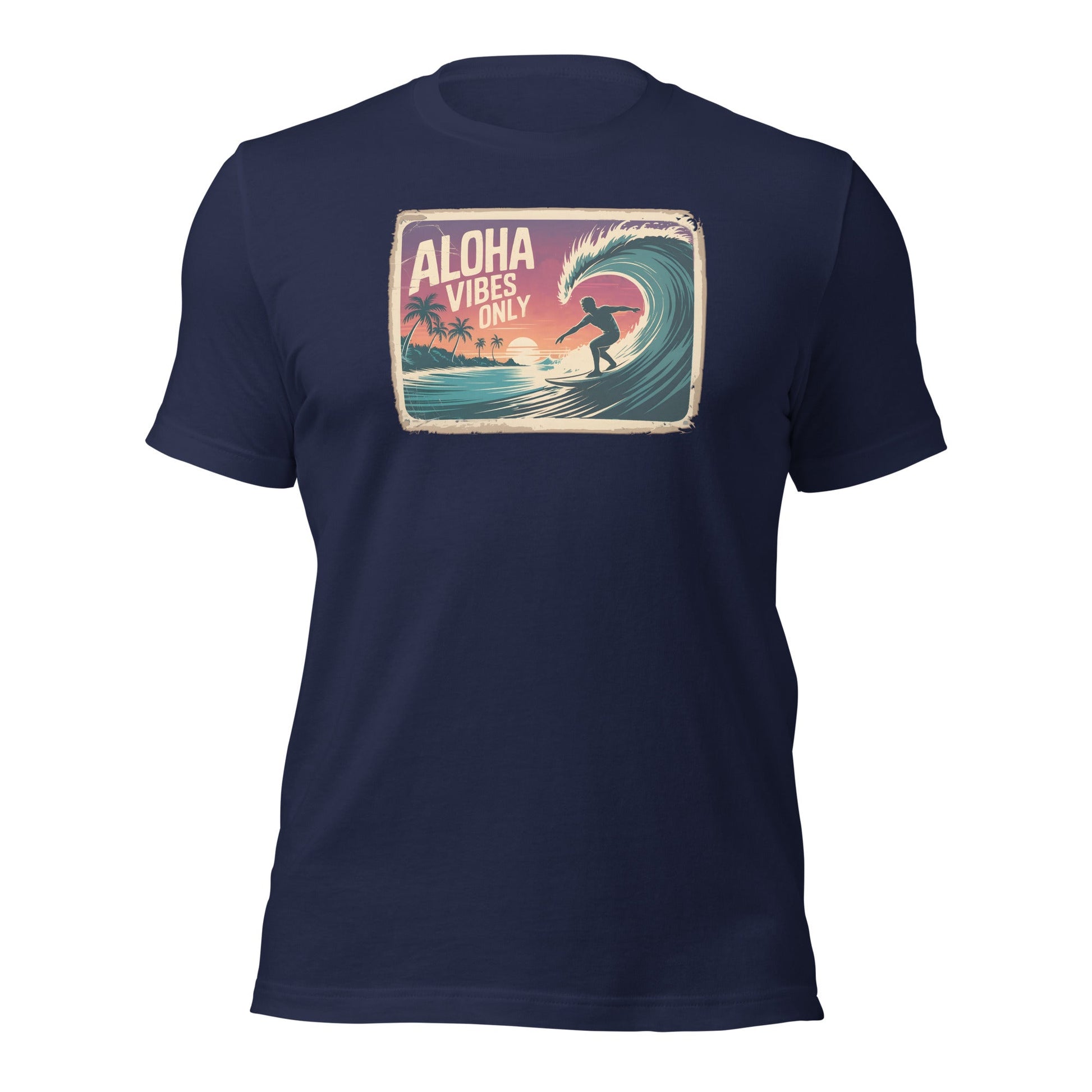 Aloha Vibes Only Vintage Surf Graphic T-Shirt - Inken Image