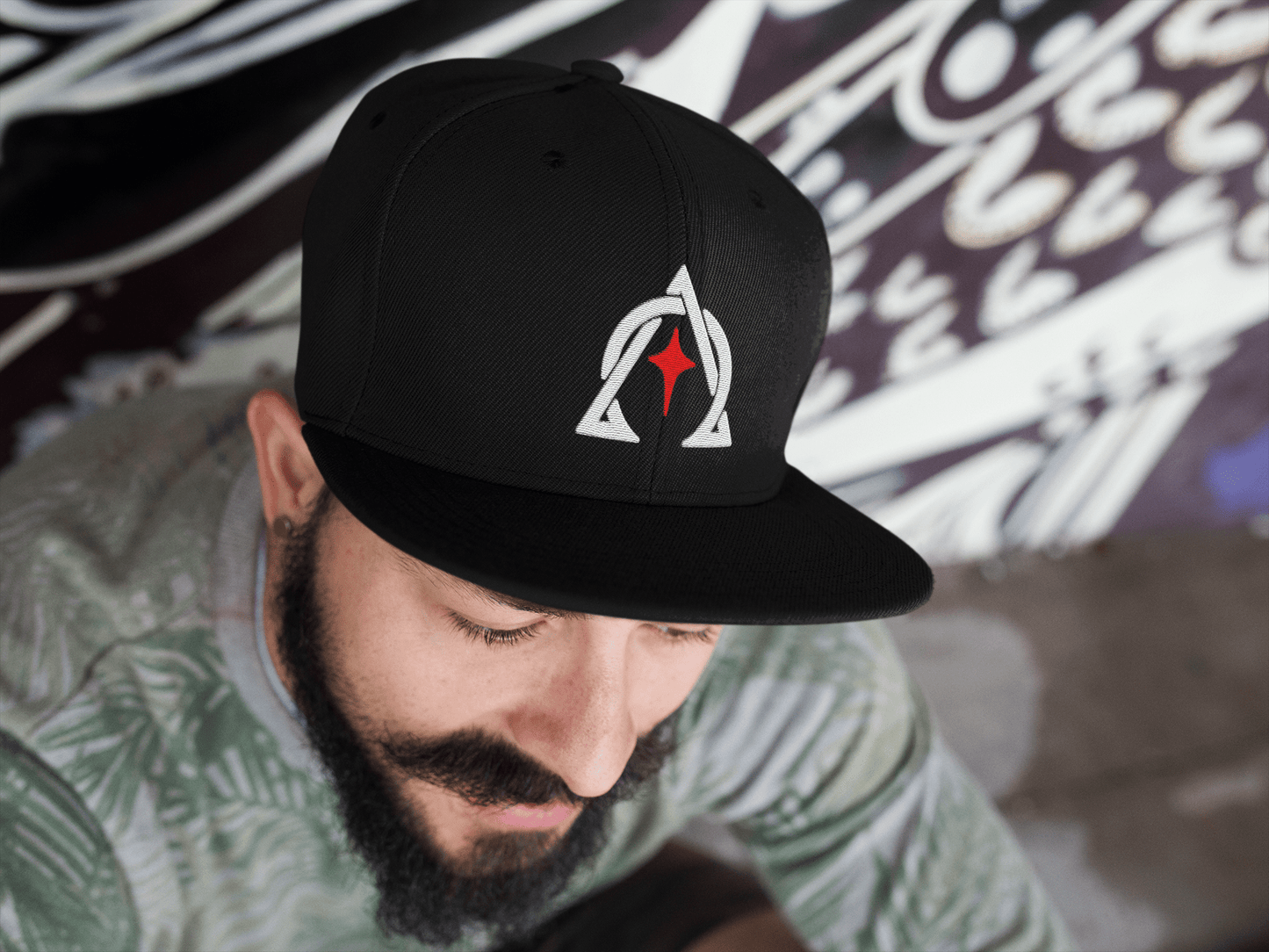 Alpha and Omega Interwoven 3D Puff Snapback - Inken Image