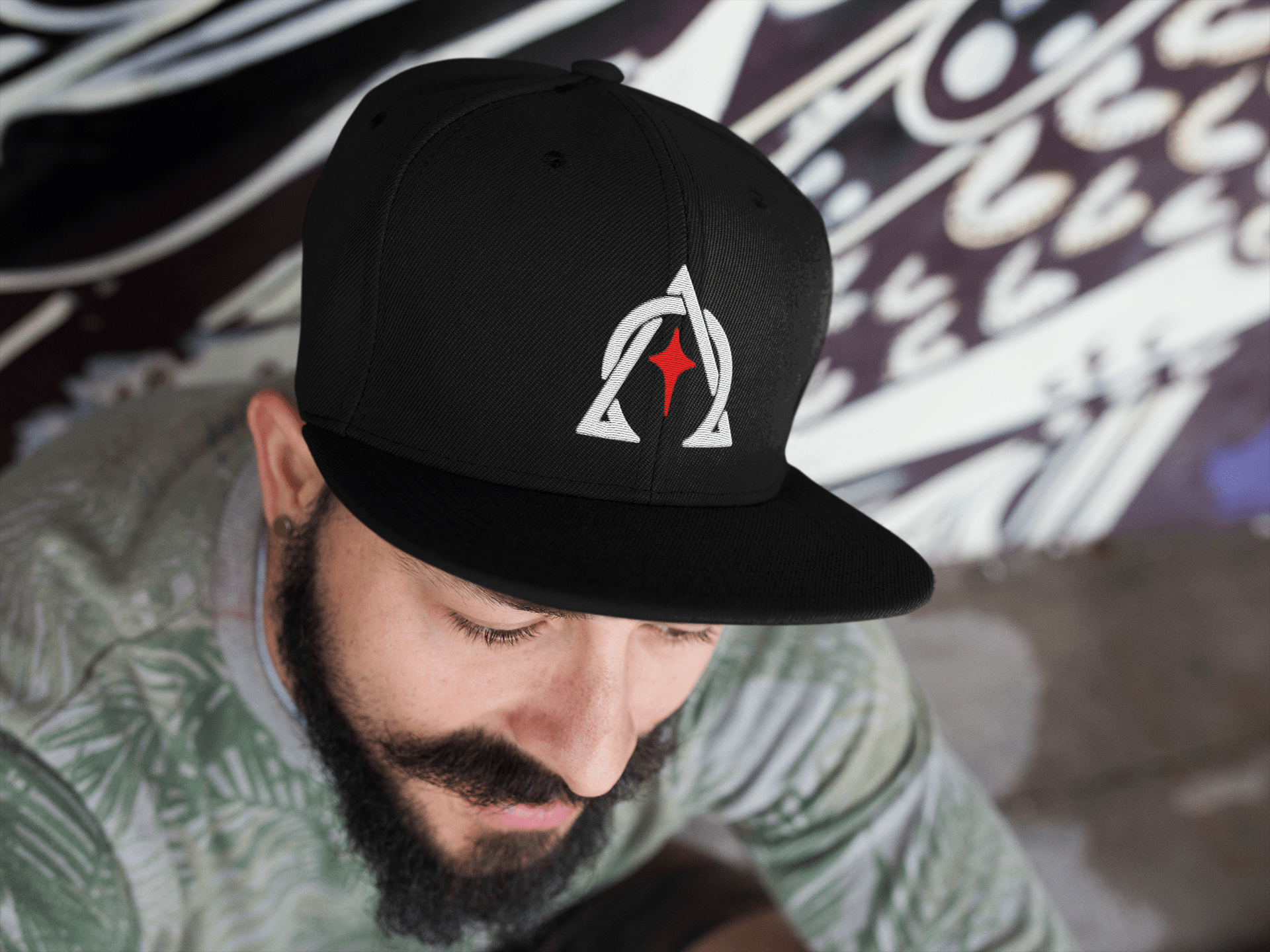 Alpha and Omega Interwoven 3D Puff Snapback - Inken Image
