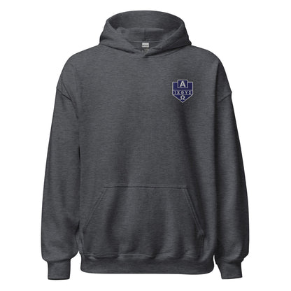 Alpha Omega ICTHYS Greek Shield Embroidered Hoodie - Inken Image