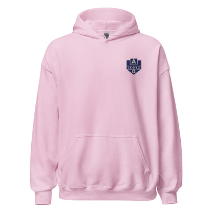 Alpha Omega ICTHYS Greek Shield Embroidered Hoodie - Inken Image