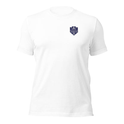 Alpha Omega ICTHYS Greek Shield Embroidered T-Shirt - Inken Image