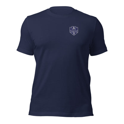 Alpha Omega ICTHYS Greek Shield Embroidered T-Shirt - Inken Image