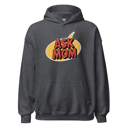 ASK MOM Retro Comic Book Speech Bubble Hoodie - Inken Image