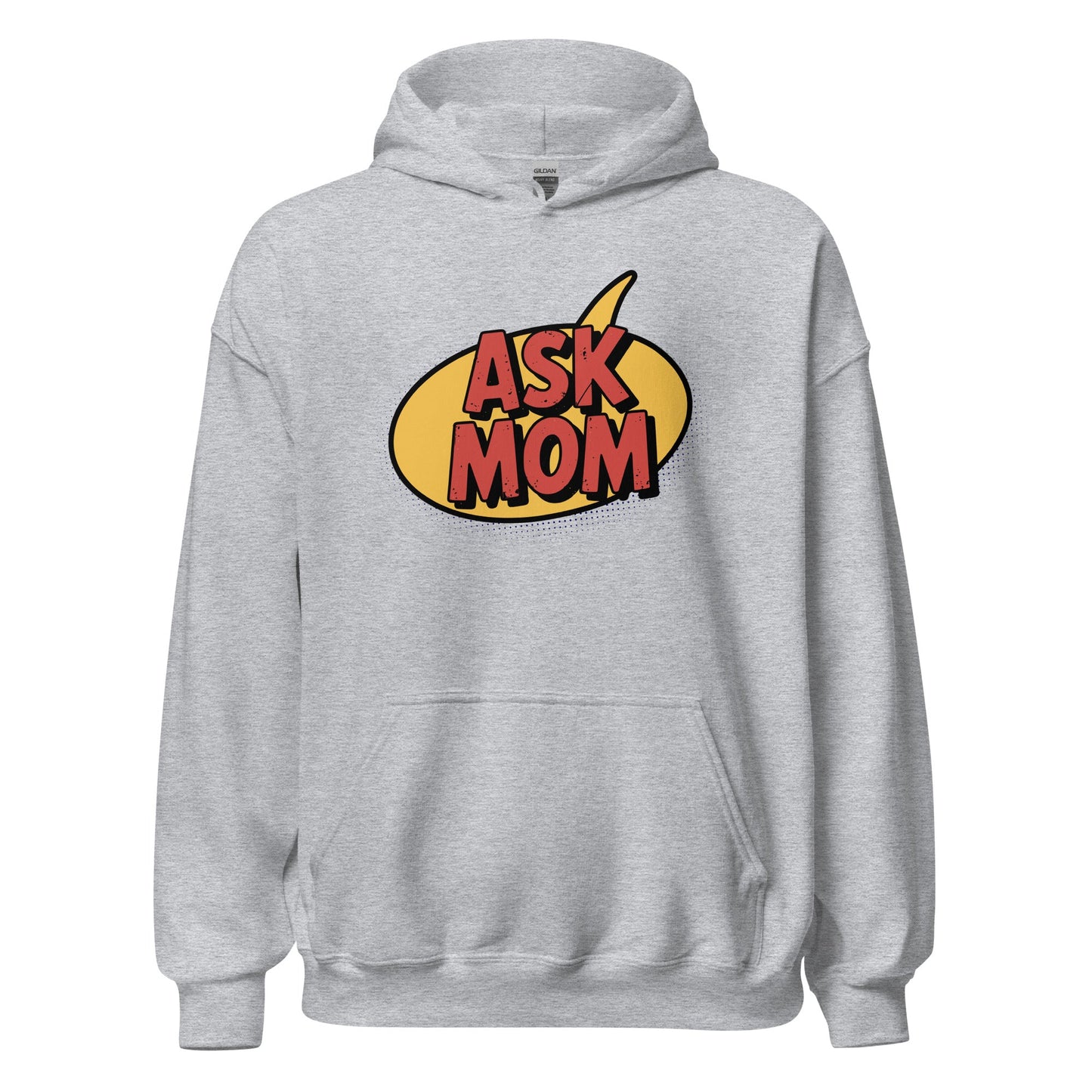 ASK MOM Retro Comic Book Speech Bubble Hoodie - Inken Image