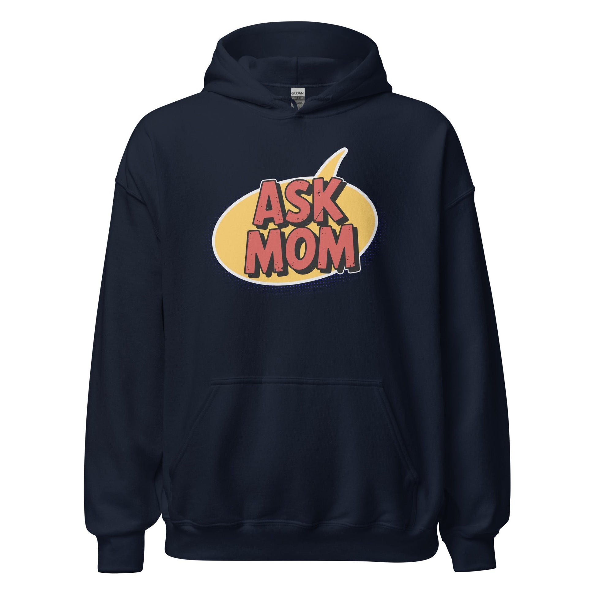 ASK MOM Retro Comic Book Speech Bubble Hoodie - Inken Image