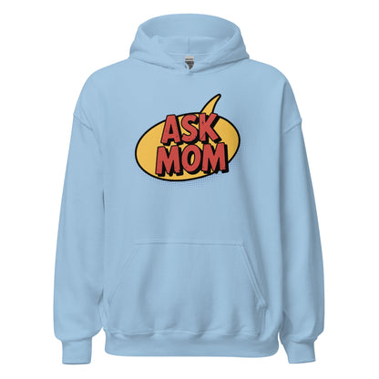 ASK MOM Retro Comic Book Speech Bubble Hoodie - Inken Image
