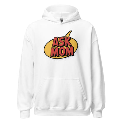 ASK MOM Retro Comic Book Speech Bubble Hoodie - Inken Image