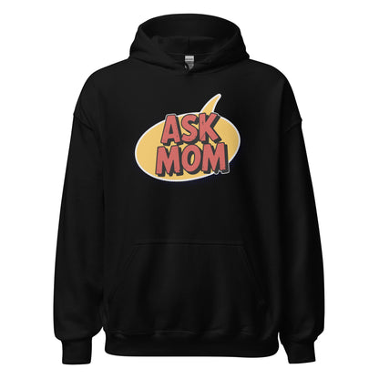 ASK MOM Retro Comic Book Speech Bubble Hoodie - Inken Image