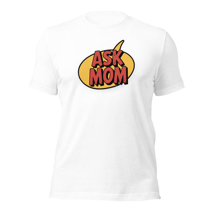 ASK MOM Retro Comic Book Speech Bubble T-Shirt - Inken Image