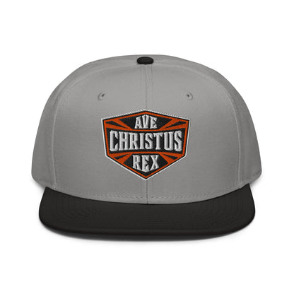 Ave Christus Rex "Hail Christ the King" Flat Embroidered Shield Snapback - Inken Image
