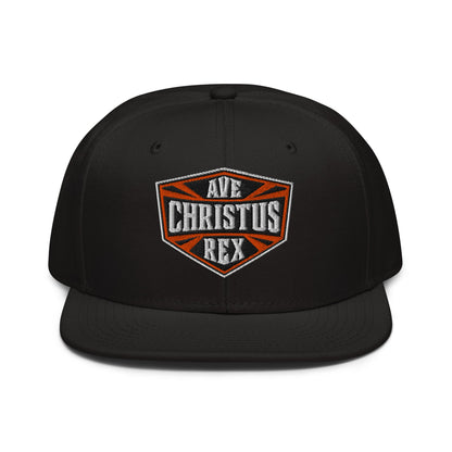 Ave Christus Rex "Hail Christ the King" Flat Embroidered Shield Snapback - Inken Image