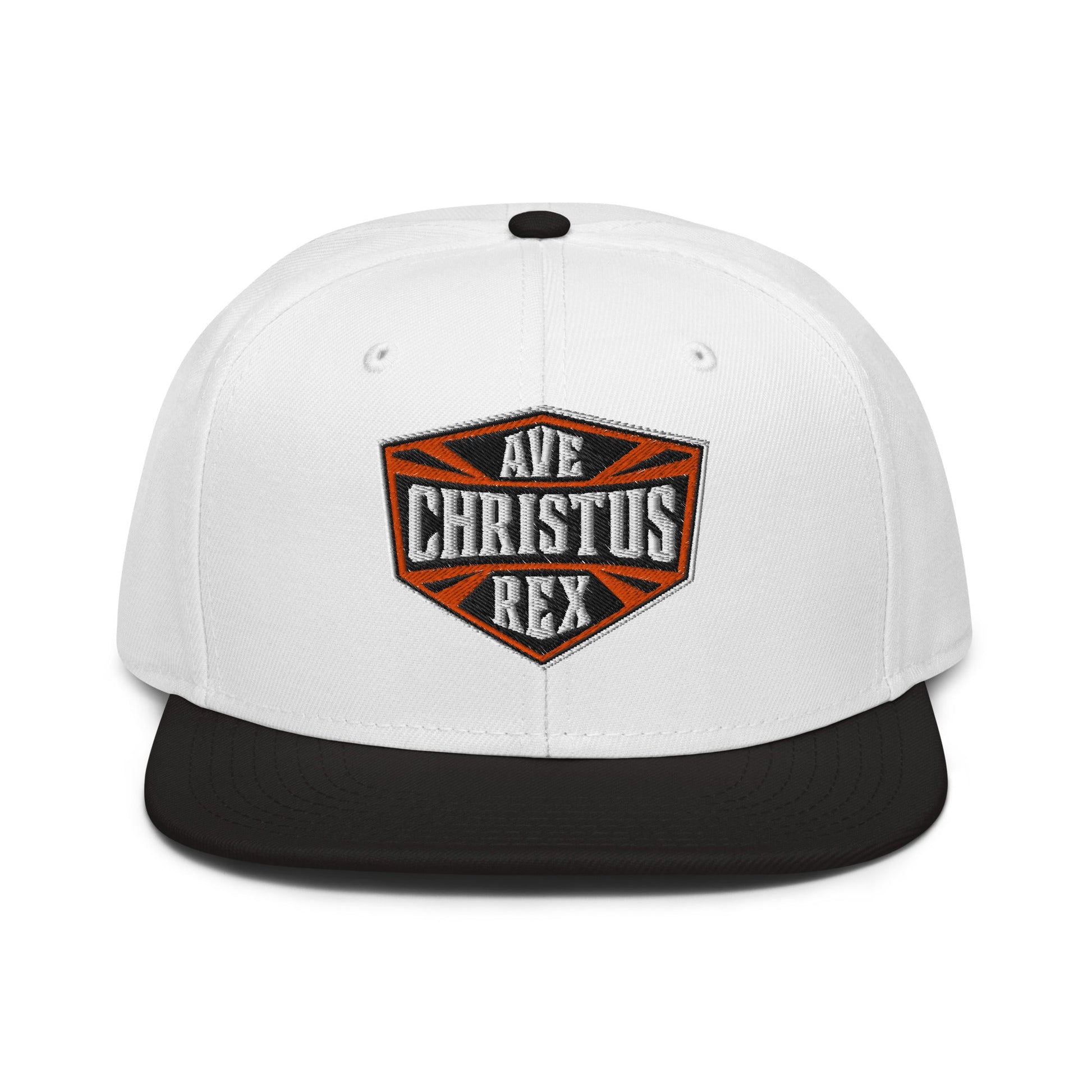 Ave Christus Rex "Hail Christ the King" Flat Embroidered Shield Snapback - Inken Image
