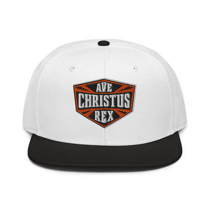 Ave Christus Rex "Hail Christ the King" Flat Embroidered Shield Snapback - Inken Image