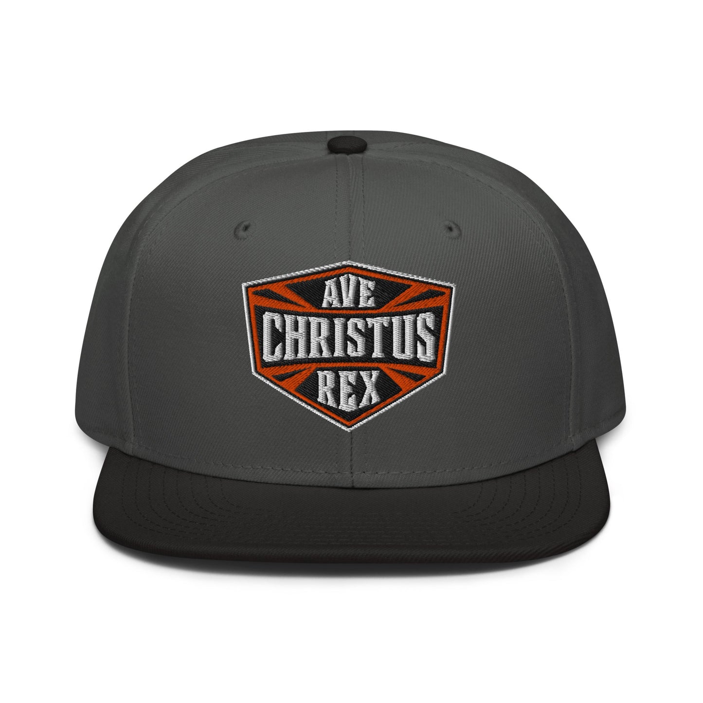 Ave Christus Rex "Hail Christ the King" Flat Embroidered Shield Snapback - Inken Image