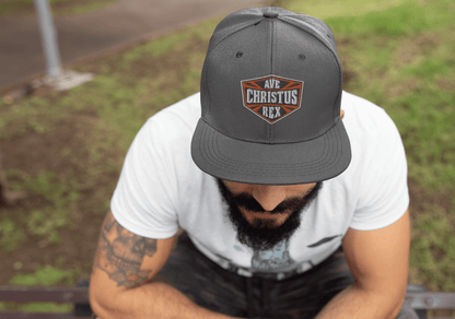 Ave Christus Rex "Hail Christ the King" Flat Embroidered Shield Snapback - Inken Image