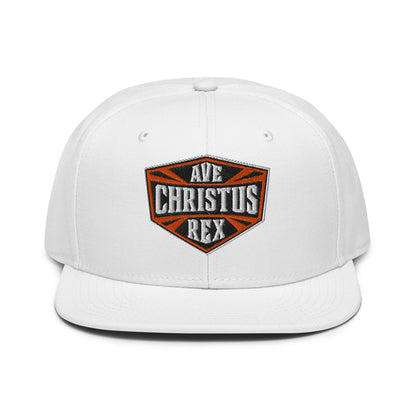 Ave Christus Rex "Hail Christ the King" Flat Embroidered Shield Snapback - Inken Image